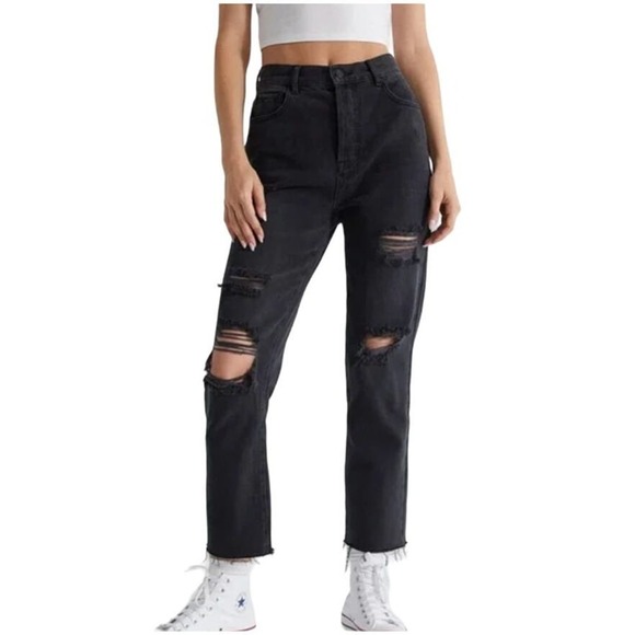 PacSun Black High Rise Distressed Jeans - Picture 1 of 6